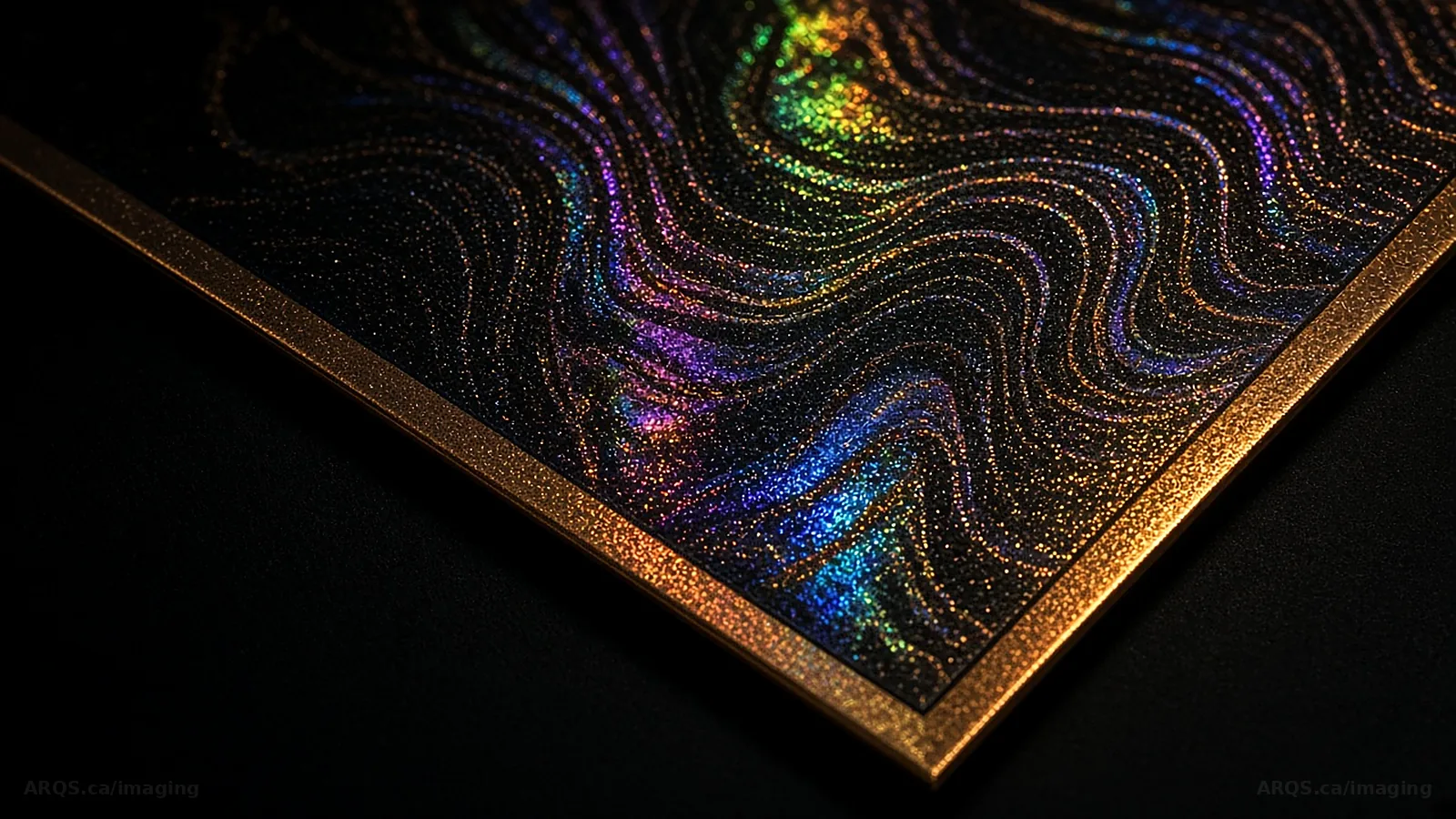 Foil detail on a card corner