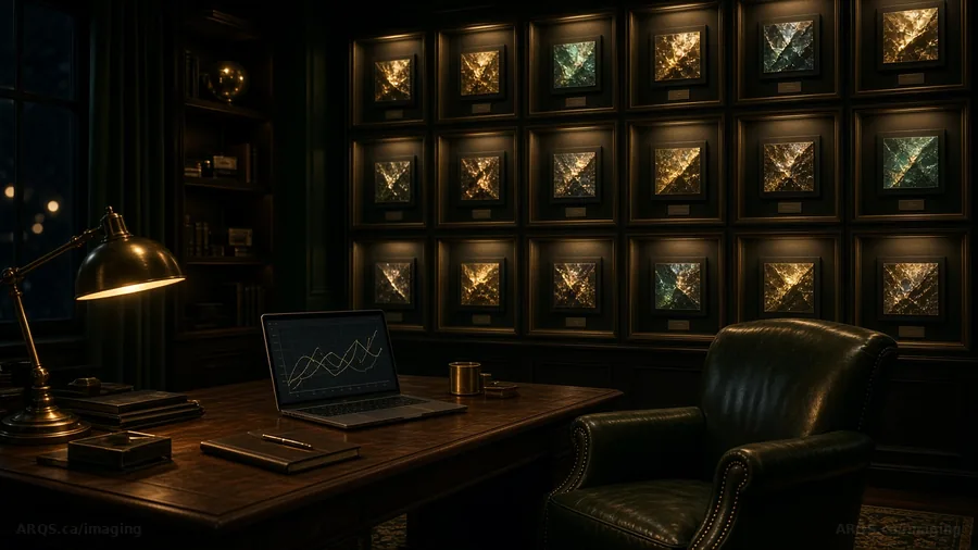A collector's study wall of slabs