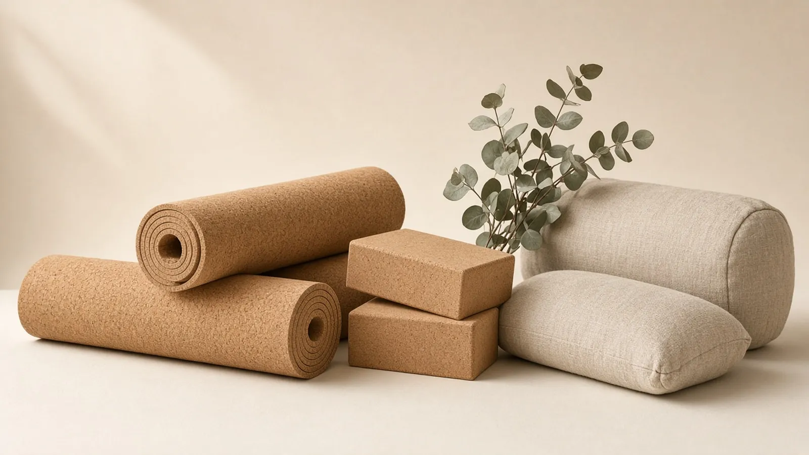 Yoga mats in a bright studio