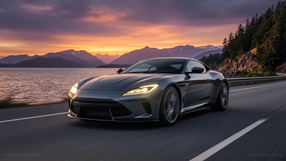 Sports coupe on the Sea-to-Sky Highway
