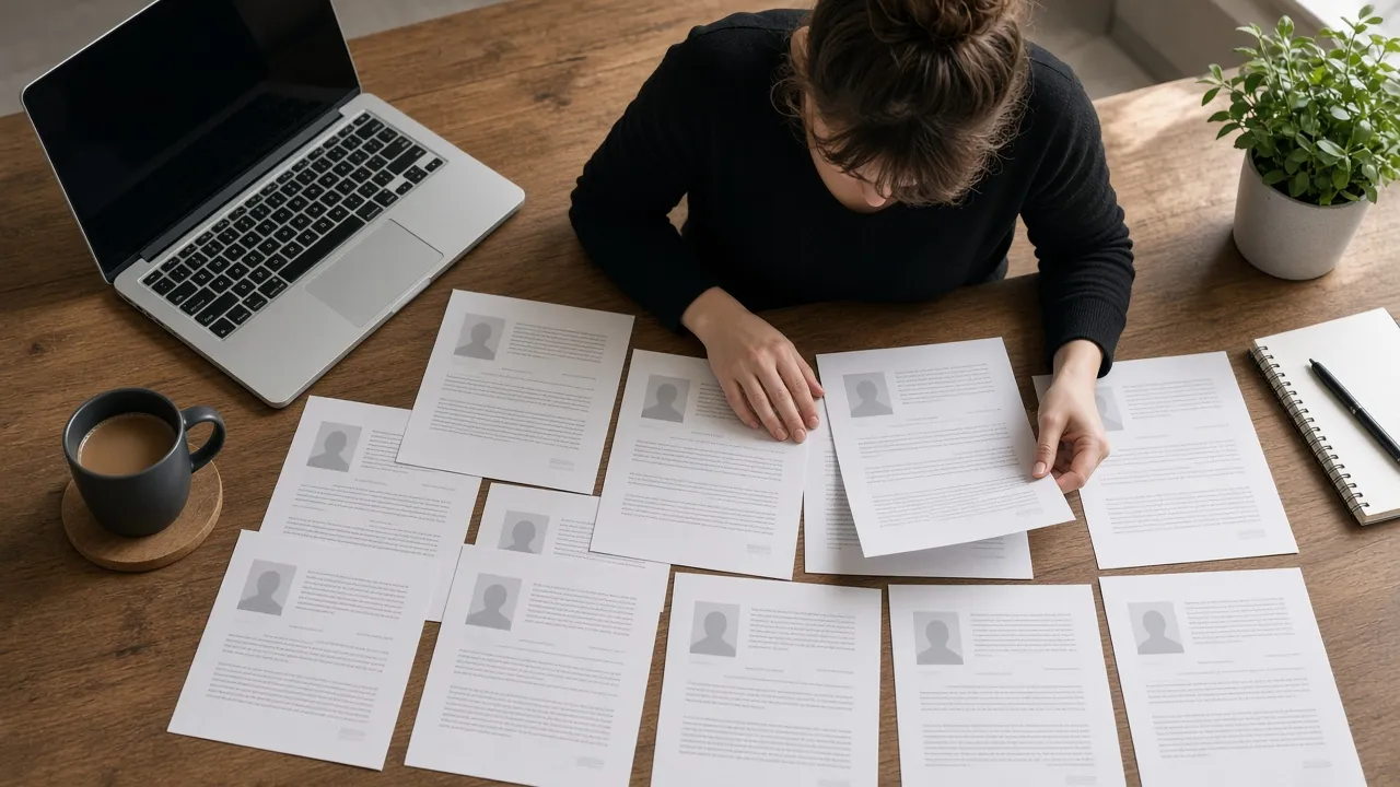 Résumés on a desk