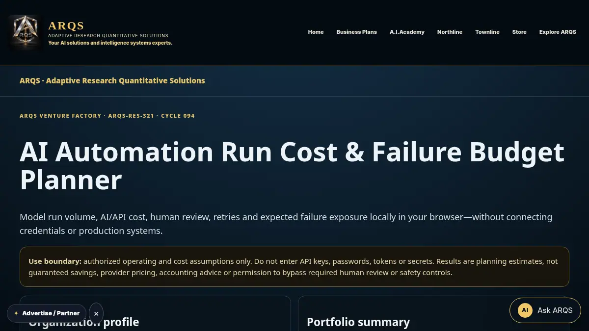 AI Automation Run Cost & Failure Budget Planner on /ai-automation-run-cost-failure-budget-planner/