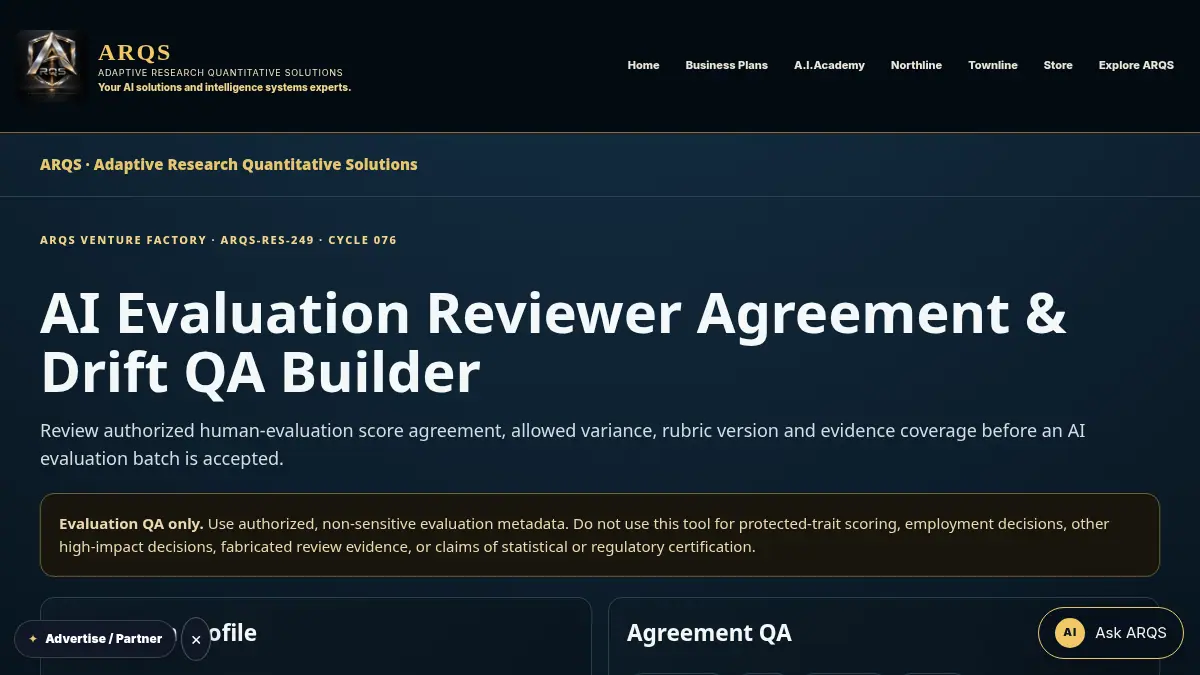 AI Evaluation Reviewer Agreement & Drift QA Builder on /ai-evaluation-reviewer-agreement-drift-qa/