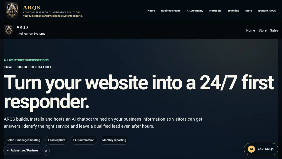 ARQS AI Chatbot Setup + Hosting on /ai-chatbot-hosting/