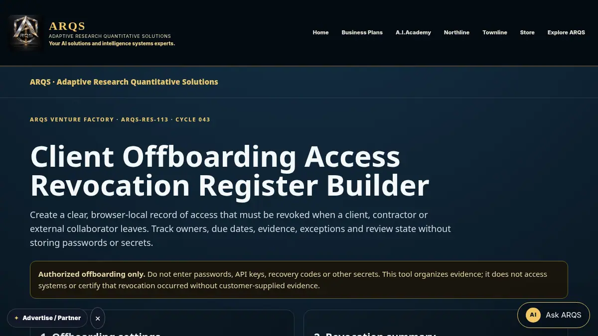 Client Offboarding Access Revocation Register Builder on /client-offboarding-access-revocation-register/