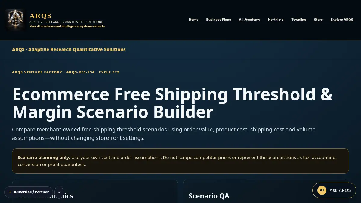 Ecommerce Free Shipping Threshold & Margin Scenario Builder on /ecommerce-free-shipping-threshold-margin-scenario/