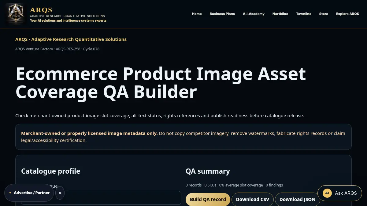 Ecommerce Product Image Asset Coverage QA Builder on /ecommerce-product-image-asset-coverage-qa/