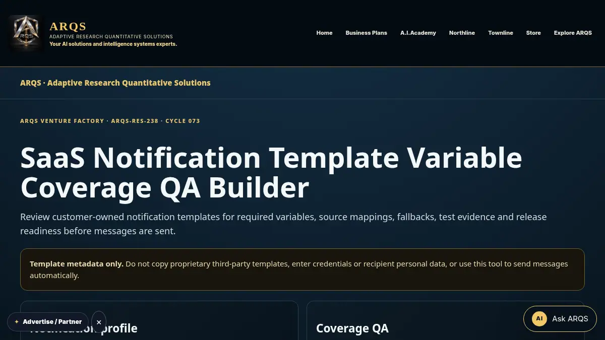 SaaS Notification Template Variable Coverage QA Builder on /saas-notification-template-variable-coverage-qa/