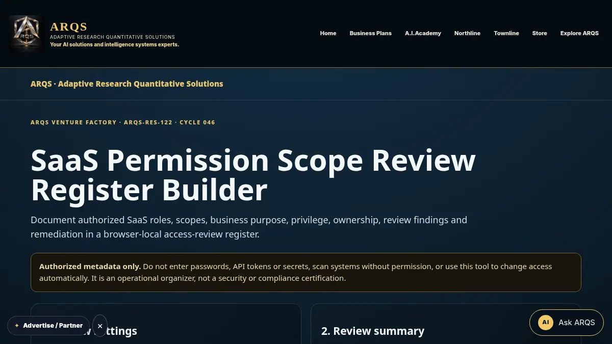 SaaS Permission Scope Review Register Builder on /saas-permission-scope-review-register/