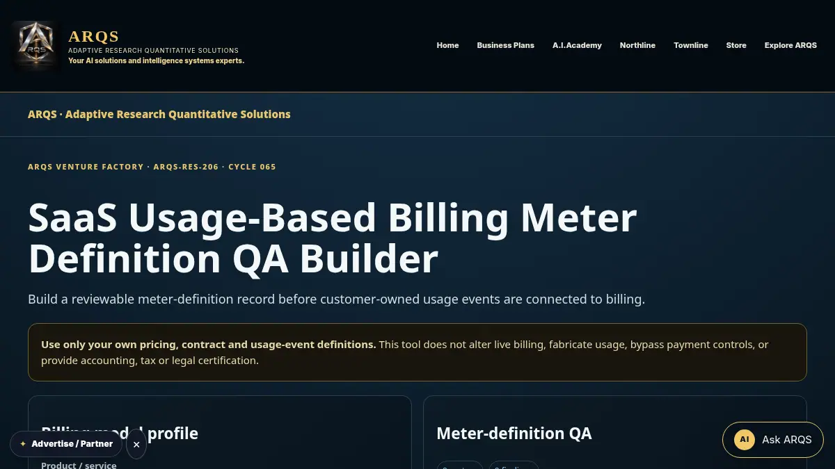 SaaS Usage-Based Billing Meter Definition QA Builder on /saas-usage-based-billing-meter-definition-qa/