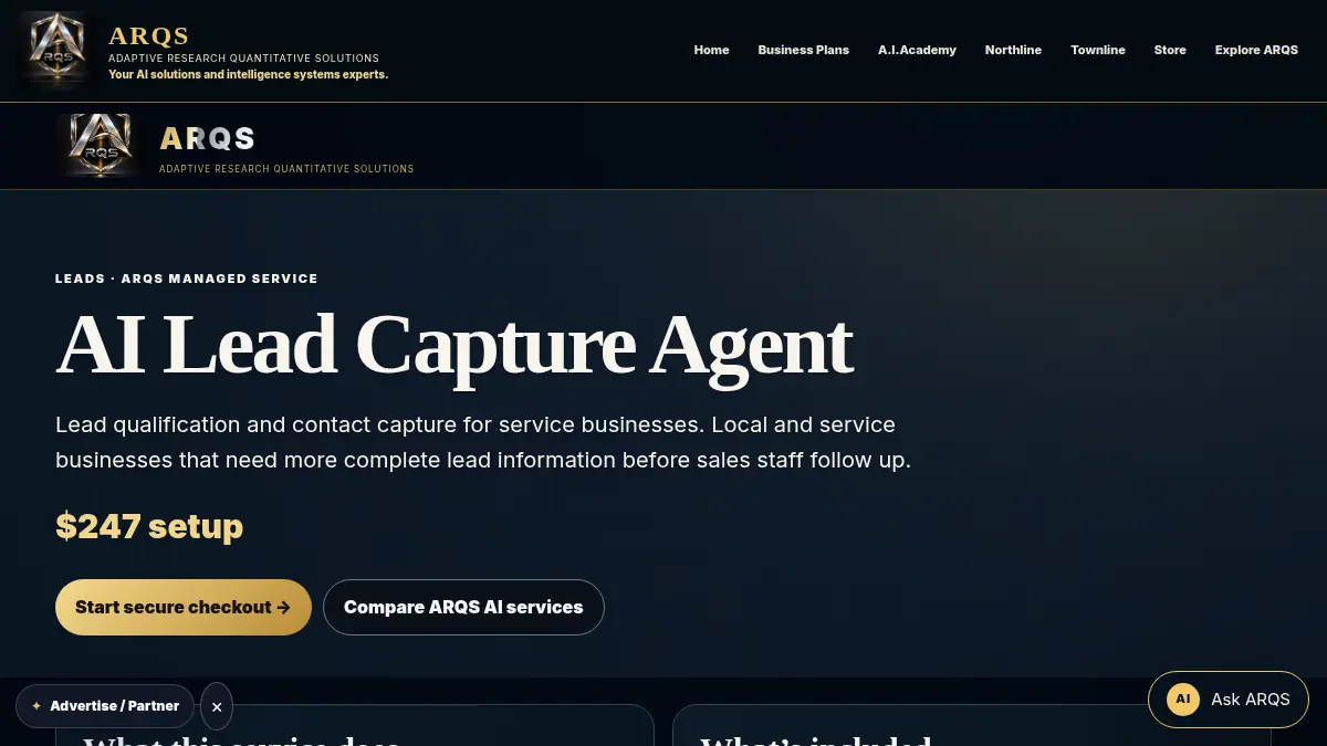 AI Lead Capture Agent on /products/ai-lead-capture-agent/