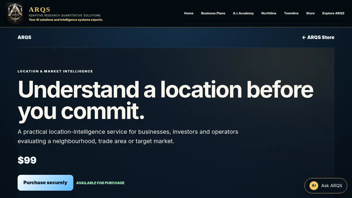 ARQS Location Intelligence on /shop/location-intelligence/
