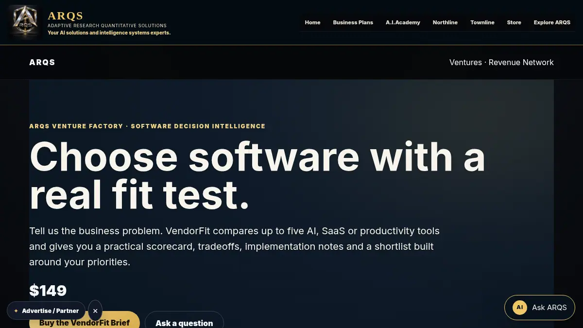 VendorFit Software Comparison Brief on /ventures/vendorfit/