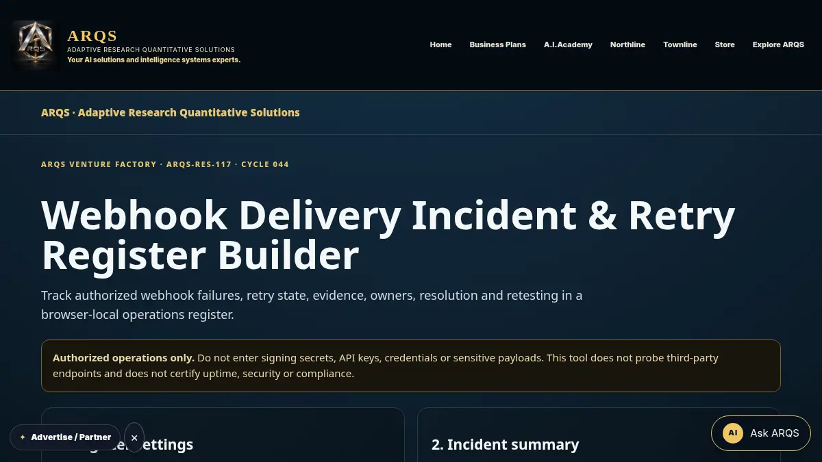 Webhook Delivery Incident & Retry Register Builder on /webhook-delivery-incident-retry-register/