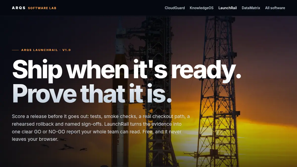 ARQS LaunchRail on /software/launchrail/