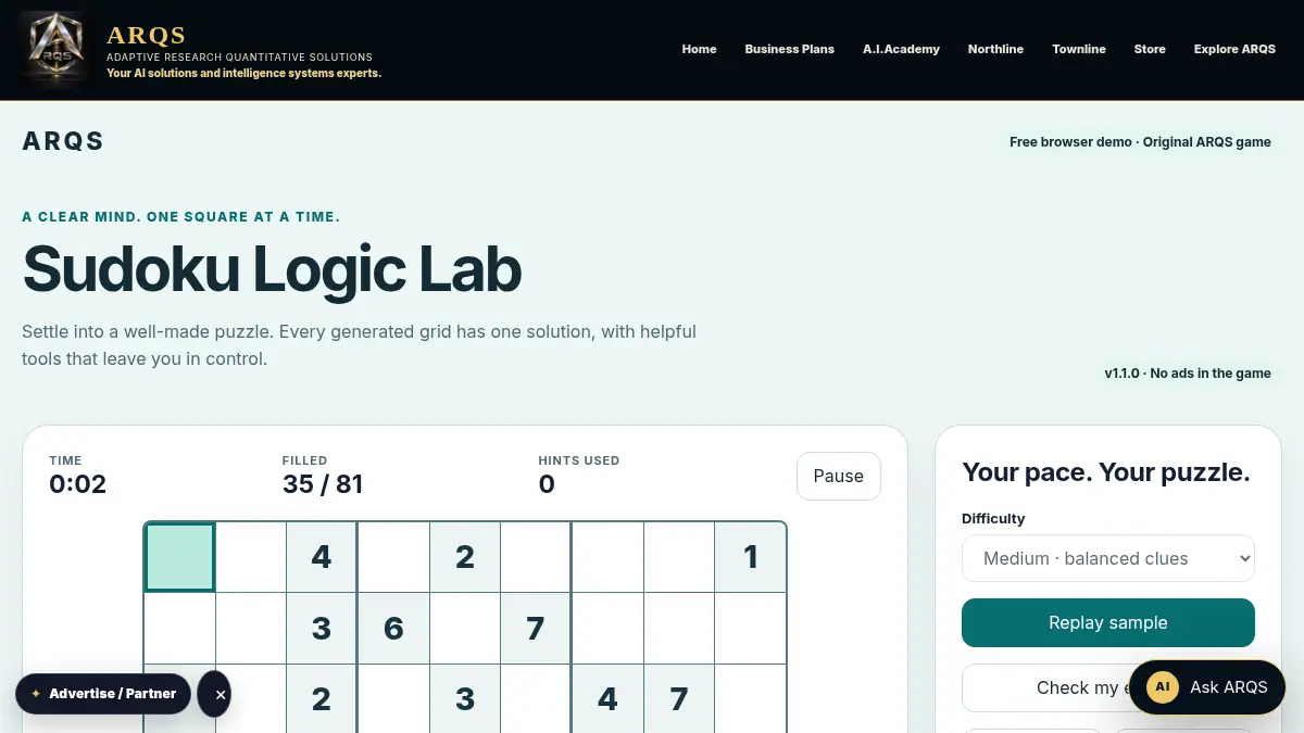 Sudoku Logic Lab and Asteroid Command v1.1.0 on /software/sudoku-logic-lab