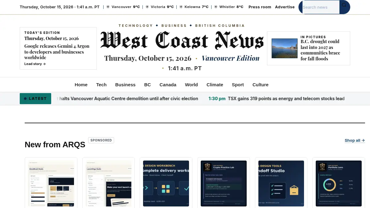 West Coast News daily editions on /west-coast-news/daily