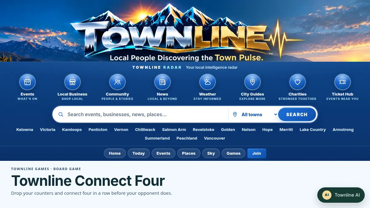 Townline Connect Four on /townline/games/connect-four/