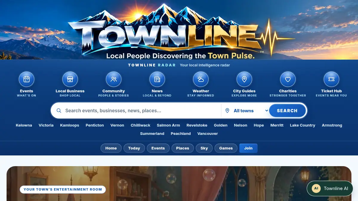 Townline Entertainment · Games & Local Nights on /townline/entertainment/