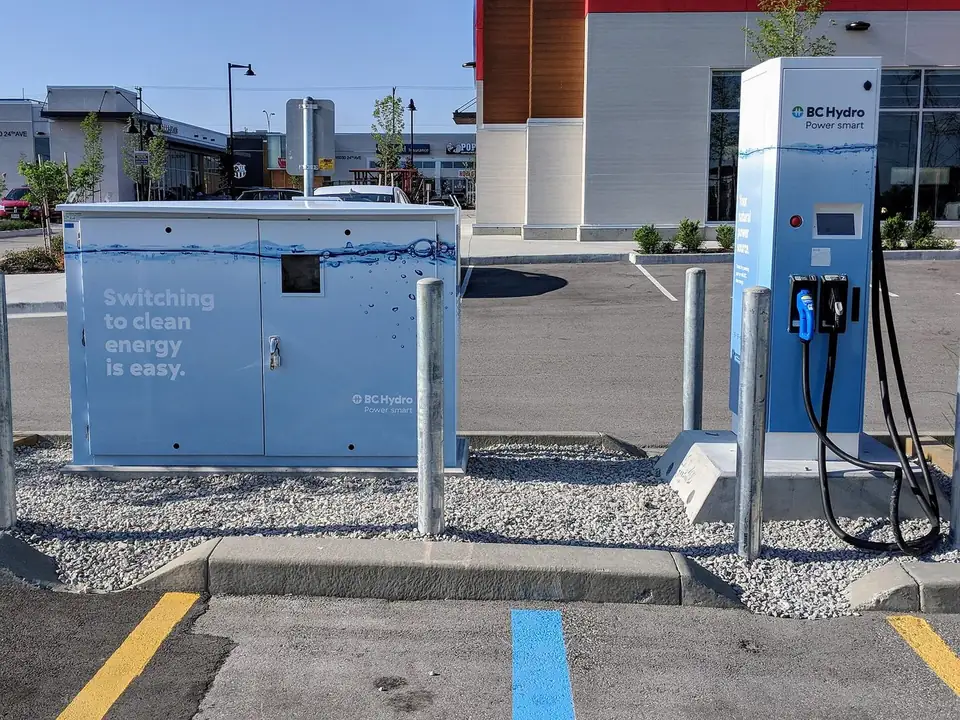 A BC Hydro electric vehicle fast-charging station