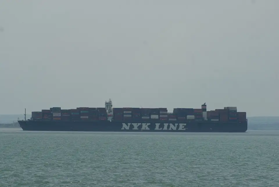 An NYK Line container ship at sea
