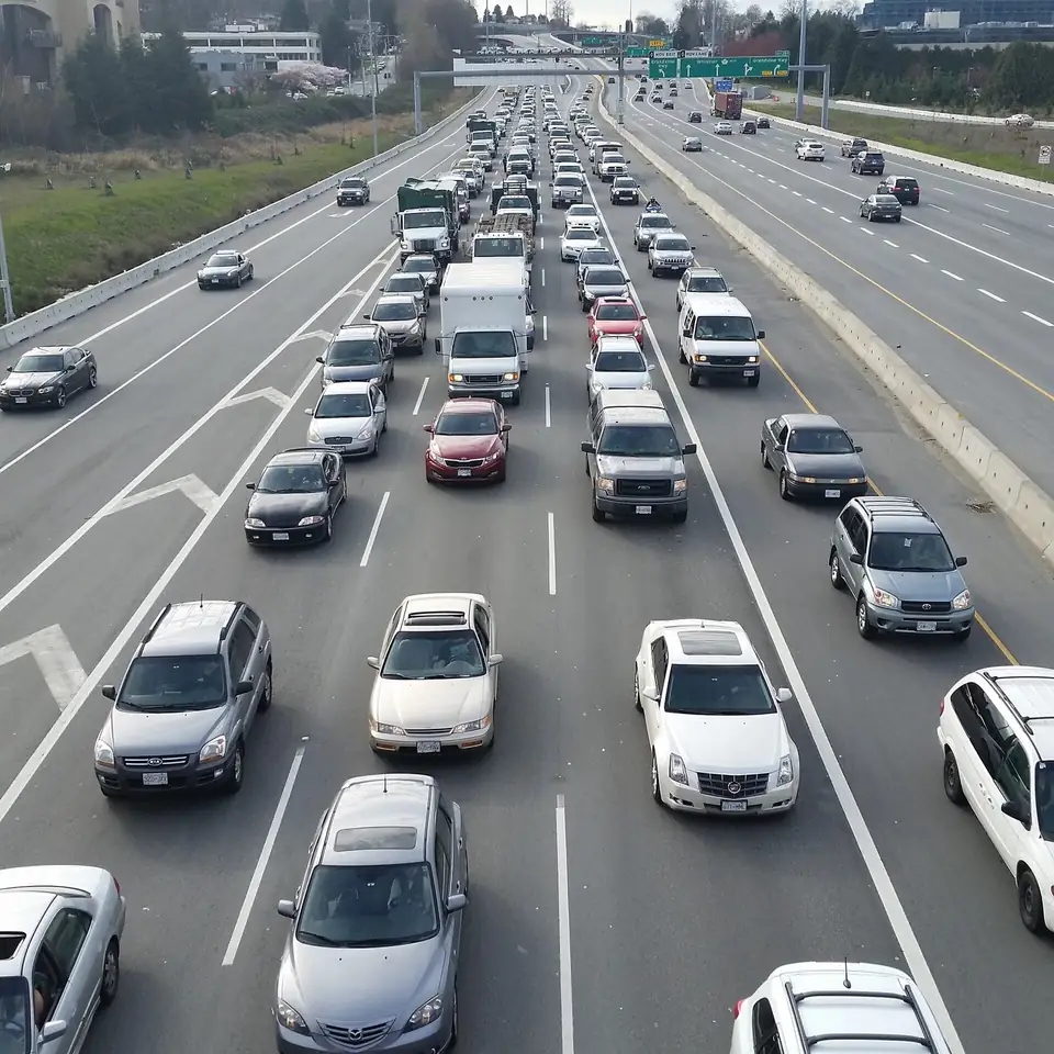 Traffic on Highway 1 in Burnaby