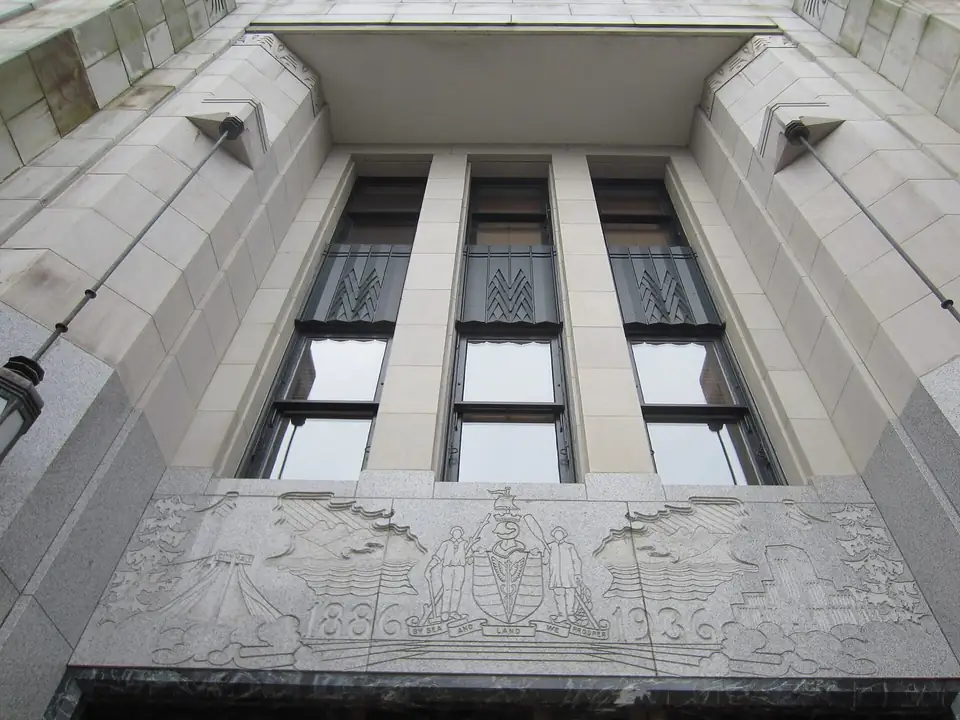 The facade of Vancouver City Hall