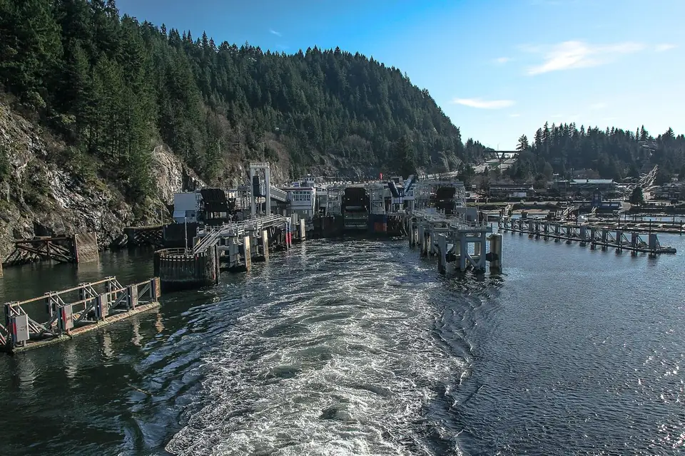 The view from a departing ferry at the Horseshoe Bay terminal in West Vancouver