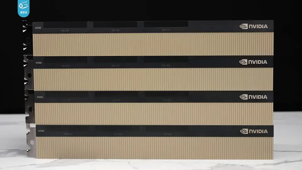 An Nvidia H100 data centre graphics card