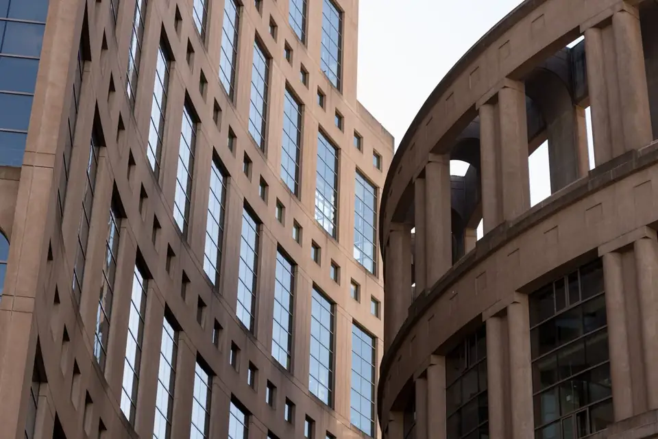 Towers in downtown Vancouver near the central library