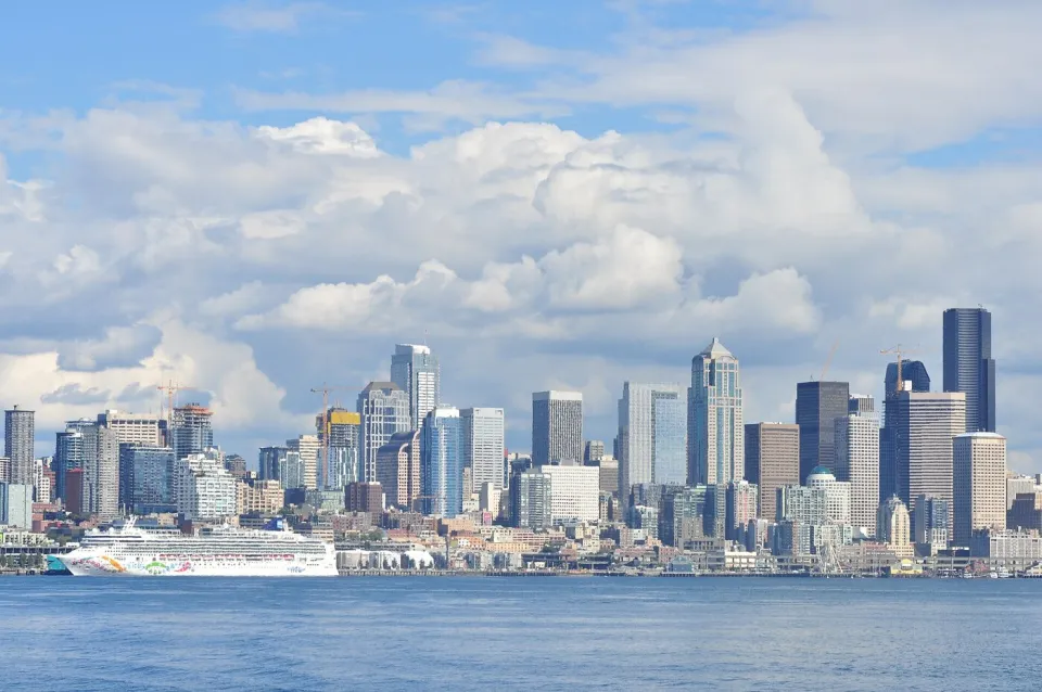 Downtown Seattle skyline from Elliott Bay