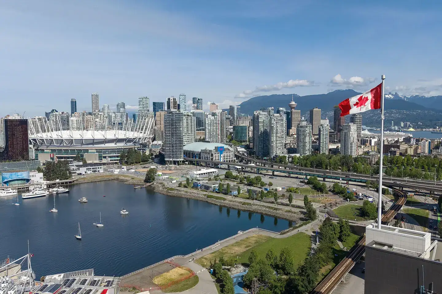 Skyline view of downtown Vancouver, British Columbia, Canada’s third-largest metropolitan area and a major Pacific port