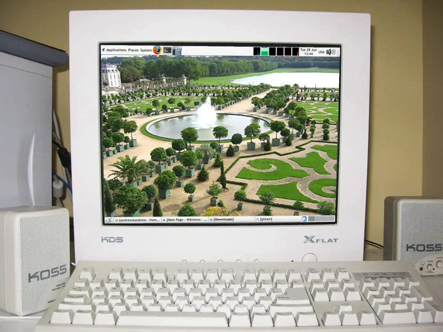 Computer monitor screen image simulated