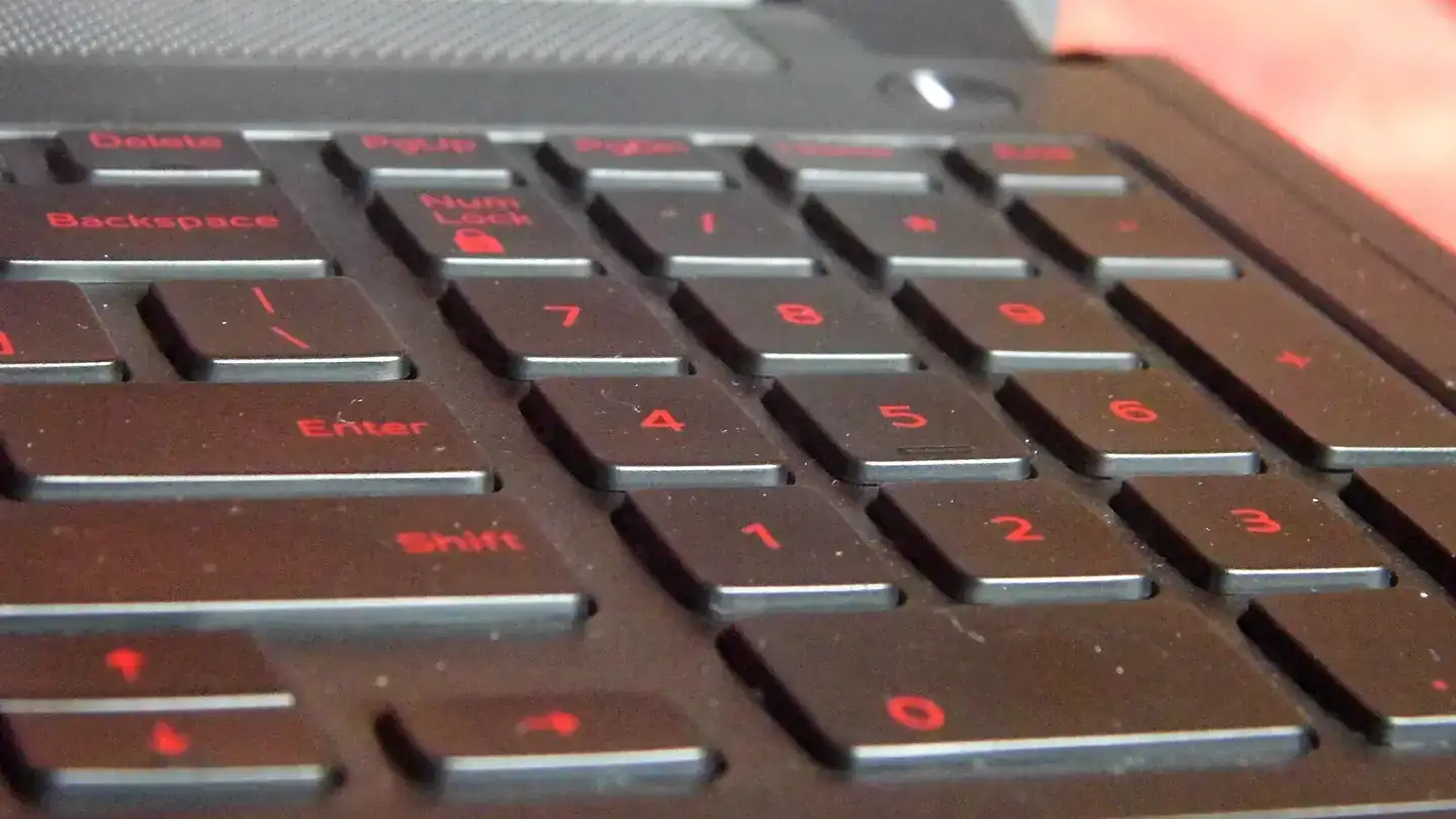 Illuminated keyboard of Dell Inspiron 15 5000 laptop