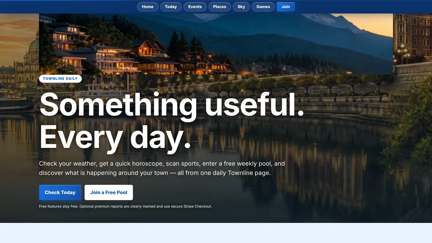 Screenshot of the live page at arqs.ca/townline/daily.html